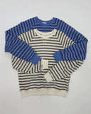 Stripe Raglan Loose Fit Sweatshirt