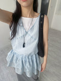Boat Neck Square Ribbed Sleeveless
