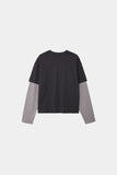 Slub crop layered tee