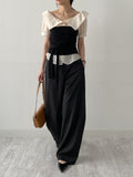 [Short Sleeve Version] Buttery Off-Shoulder Layered Blouse