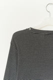 Neck Stud Striped Longsleeve