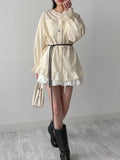 [Cowhide] Cable Long Layered Belt