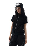 Metallic Tape Track Zip-Up