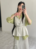 [Set-up Available] Catch Slit Banding Long Skirt