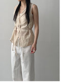 Mocha Strap Sleeveless Blouse