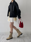 Fawn Suede Two-Buckle Half Boots