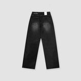 Stone wide denim pants