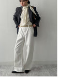 Oxford Cotton Wide Pants
