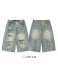 Kof Destroyed Bermuda Denim