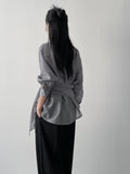 More Tencel See-Through Wrap Blouse