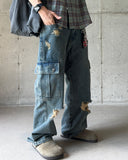 Scratch Damage Cargo Denim