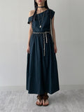 Cliff Unbalanced Denim Long One Piece