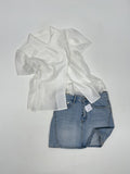 340 Curved Mini Denim Skirt