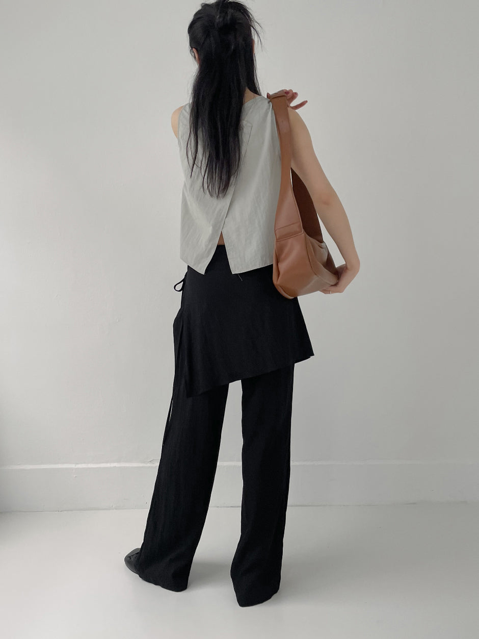 【INCHANT ME】Ribbon Wrap Semi-Wide Slacks INCHANT ME(インチャントミー) - リボンラップセミワイド