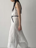 Wrinkle Bustier Layered Long One Piece
