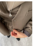 [Setup Available/Three-Piece] Bird No-Collared Loose-Fit Jacket