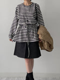 Striped Frill Overfit Sweatshirt