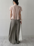 Harbor Unbalanced Short Sleeve Blouse