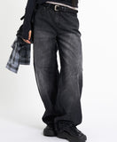 Black Lightning Balloon Denim Pants