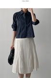 Tartan Check Three Quarter Crop Shirt