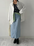 Lina Striped V-Neck Knit T-Shirt