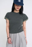 Slub Layered Crop Tee