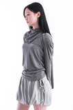 DRAPE STRAP NECK TEE