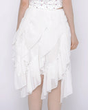 Sly diagonal frill midi skirt