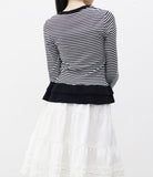 Bombom Frill Stripe Cardigan