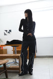 Cross long net knit
