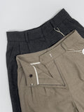 [wool30%/FW] Twill Wool High-Waist Slacks