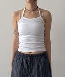 Ponz Ribbed Halterneck Sleeveless