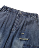 Distressed Cargo Denim Balloon Pants
