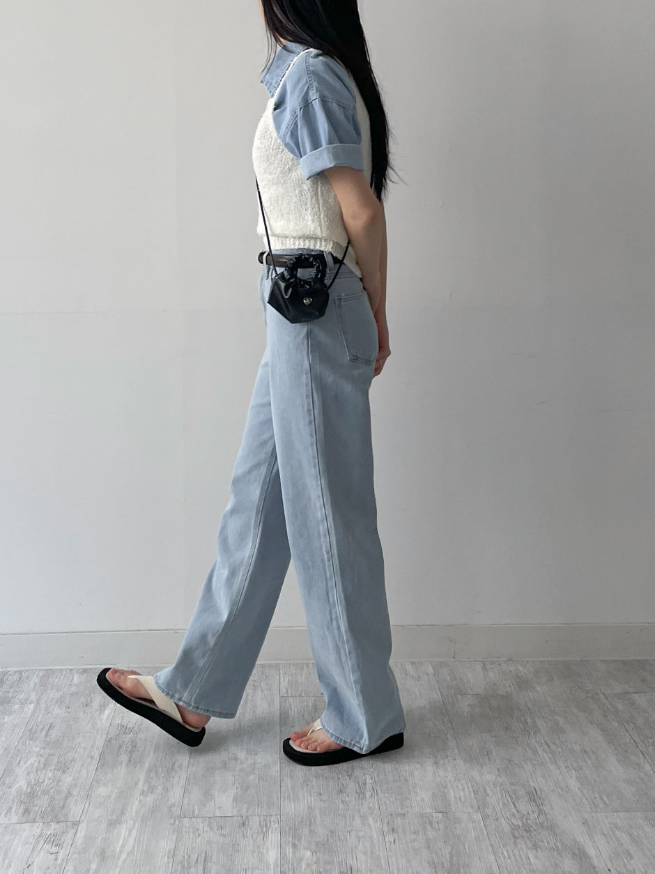 【INCHANT ME】601 High waist straight fit denim pants INCHANT ME(インチャントミー) - 601ハイウエストストレート