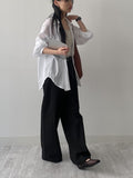 Two Pocket Nylon Long Wide Slacks