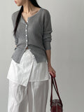 [Skirt SET] Wrap Nylon Banding Wide Pants