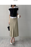 Doe Pleated Long Skirt