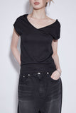 black washing wide jeans