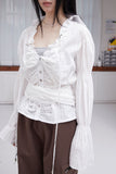 romantic shirring blouse