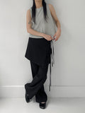 [Nylon ver.] Two-button sleeveless blouse