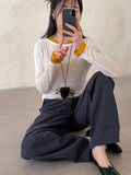 One-shoulder Tencel see-through T-shirt