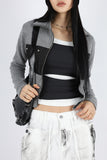Cotton twill color matching zip-up
