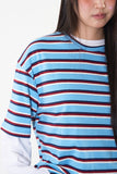 Creek stripe crop round tee
