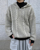 Noel Knit Hoodie Half Zip Up