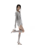Ruffled Drape Cardigan