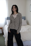 Leaf Collar Knit Cardigan