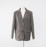 Jute Herringbone Over Fit Wool Jacket