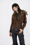 Fur lining coat short jacket