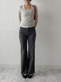 Ribbed Deep U-Neck Crop T-Shirt