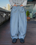 Reverse Track Balloon Denim Pants